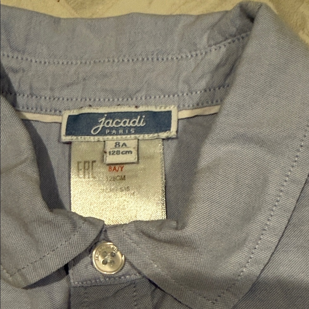 Jacadi Kids Light Blue Button-Up Shirt, size 8 - Picture 3 of 6